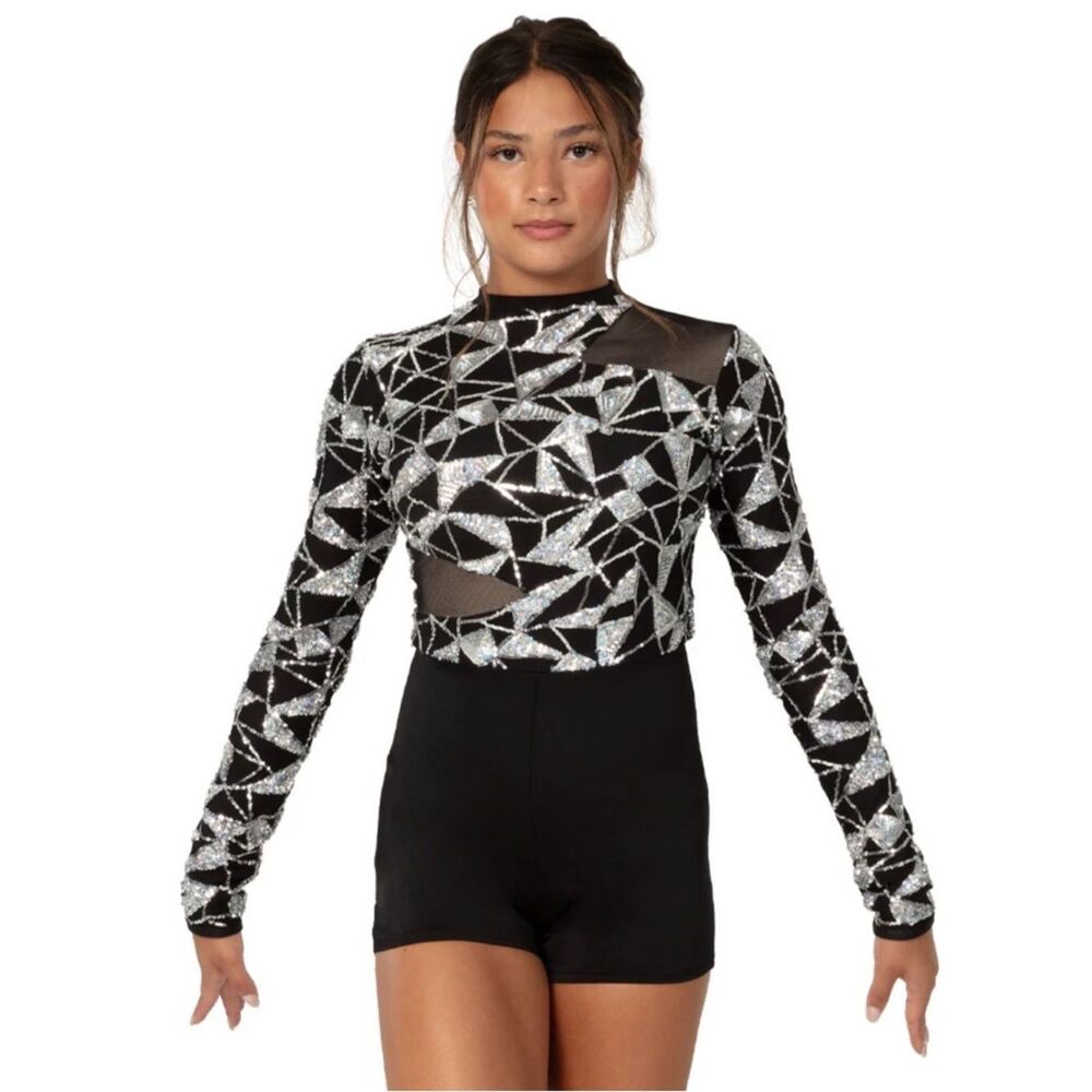 Alexandra Collection Cover Me In Diamonds Dance Costume Sz Y14